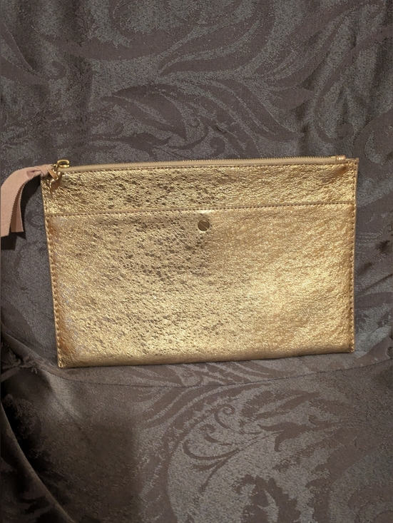 J. Crew Handbags - JCrew Gold Metallic Wristlet Clutch